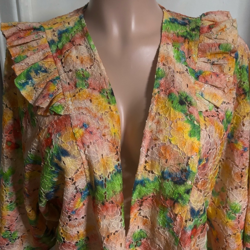 NWT ANTHROPOLOGIE Women’s Cropped Floral Lace Open Shrug - Picture 5 of 13